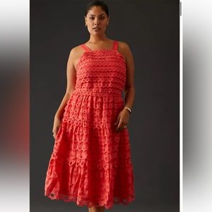 Maeve x Anthropologie Eyelet Halter Midi Dress - NWT - SIZE 10 P - Color/red